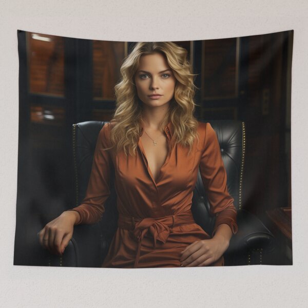 Item preview, "Elegant in Orange: Sophisticated female Presence Gold Amber Brown" designed and sold by WhiteWolfe0127.