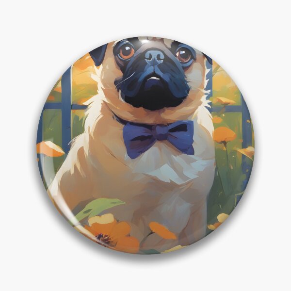 Item preview, Pug in the Orange Blossom Oasis designed and sold by designsbyflo.