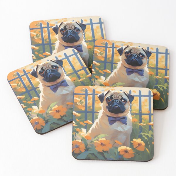 Item preview, Pug in the Orange Blossom Oasis designed and sold by designsbyflo.