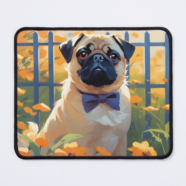 Item preview, Pug in the Orange Blossom Oasis designed and sold by designsbyflo.