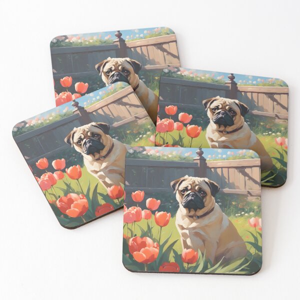 Item preview, Tulip Reverie, Pug's Playful Paradise designed and sold by designsbyflo.