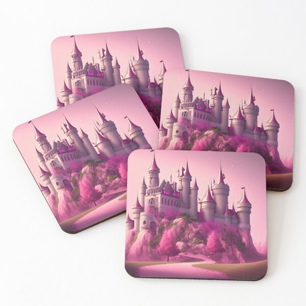 Item preview, A beautiful enchanted pink castle in a mysterious forest designed and sold by FCEalin.