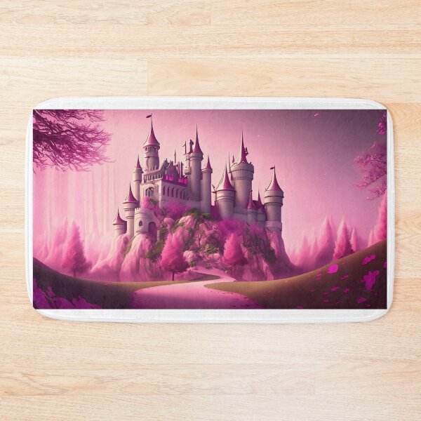 Item preview, A beautiful enchanted pink castle in a mysterious forest designed and sold by FCEalin.