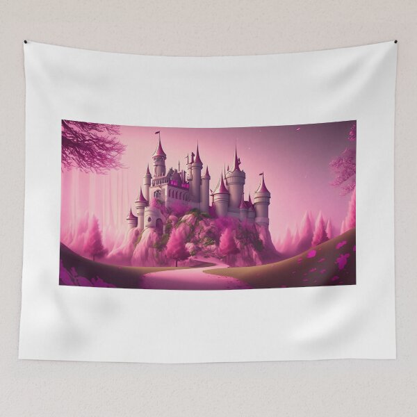 Item preview, A beautiful enchanted pink castle in a mysterious forest designed and sold by FCEalin.