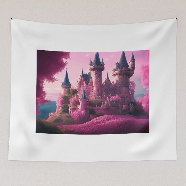 Item preview, A beautiful enchanted pink castle in a mysterious forest designed and sold by FCEalin.