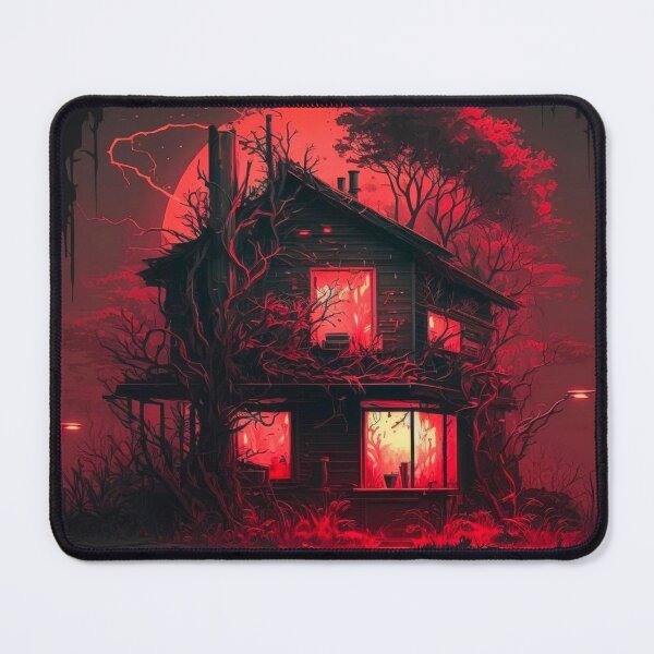 Item preview, Mystical Red Overgrown Halloween House On Fire designed and sold by TheFullFantasy.