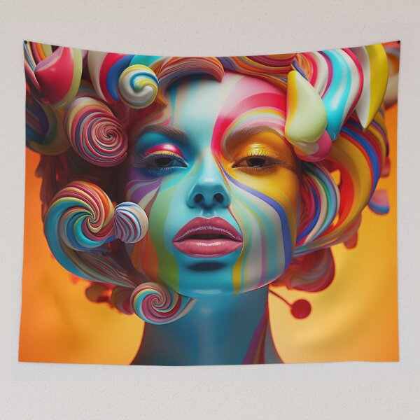 Item preview, Candy face abstract artwork AI designed and sold by silent-violin.