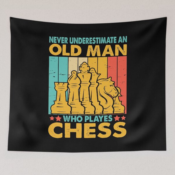 Item preview, Never Underestimate an Old Man Who Plays Chess designed and sold by jingdomdesgine.