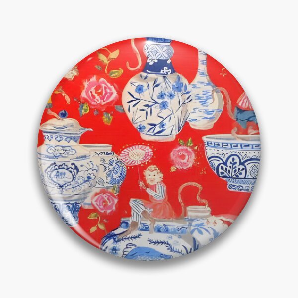 Item preview, Chinoiserie monkeys and ginger jars designed and sold by coolkatia.