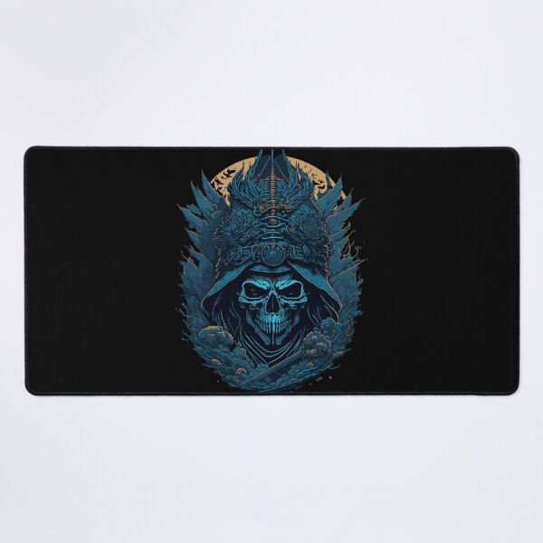 Item preview, Samurai skull with blue highlights designed and sold by Grafixfun.