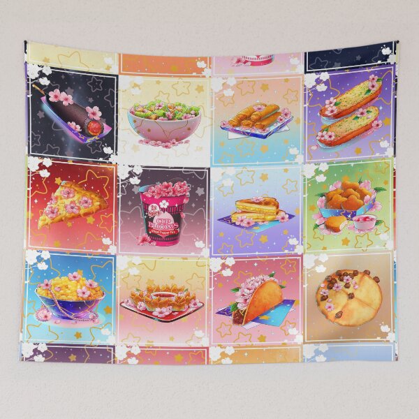 Item preview, Aesthetic Comfort Foods collage with cherry blossoms designed and sold by arterialmotive.