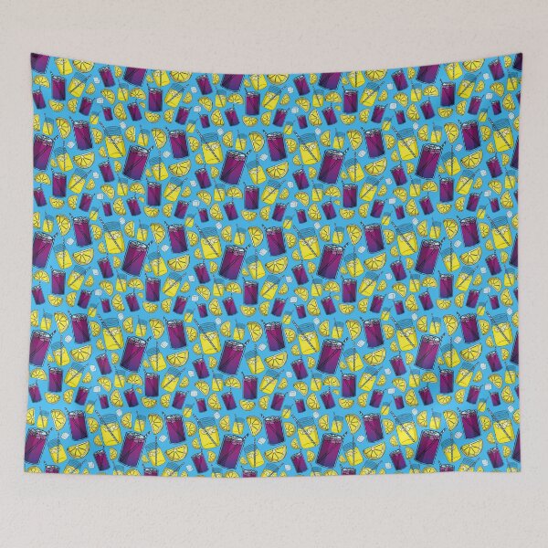 Item preview, Lemonade Pattern (Blue) designed and sold by honeybeepaper.