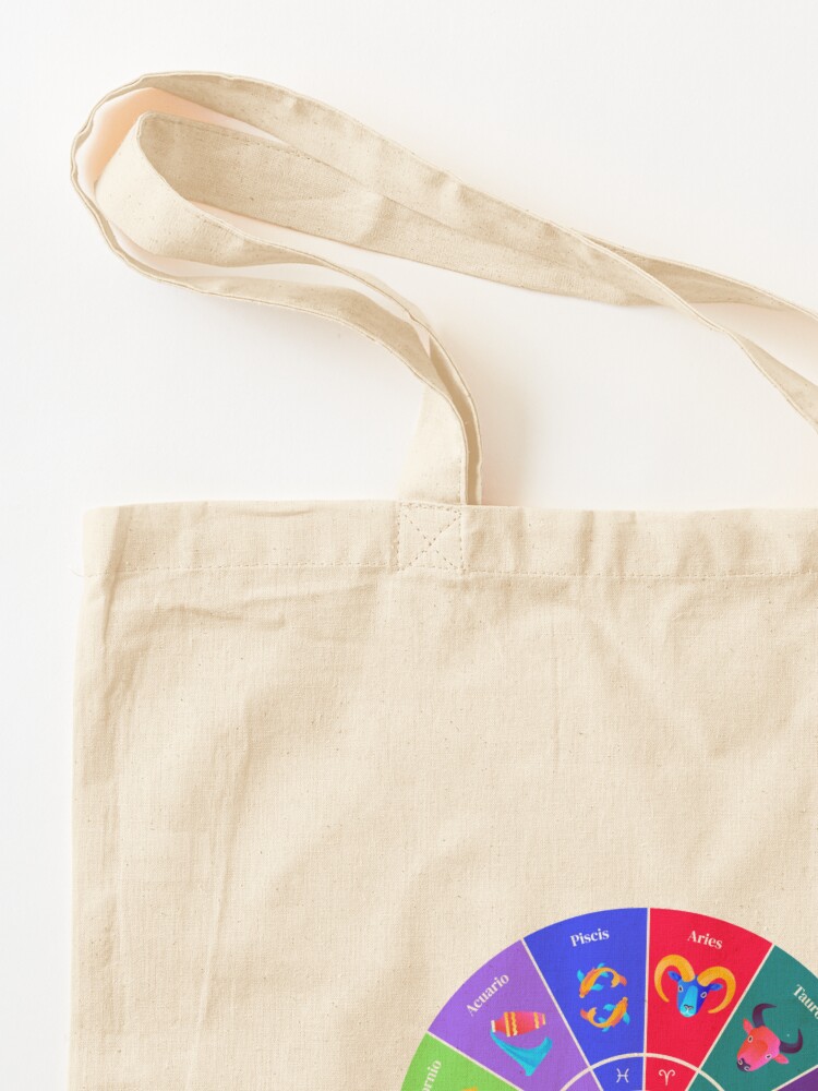 Imagen 3 de 5, Bolsa de tela con la obra Rueda del Zodíaco, diseñada y vendida por AstroSomething.
