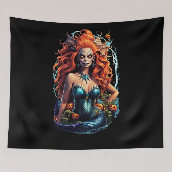 Item preview, Redhead Halloween Mermaid Witch designed and sold by SirenasWorld.