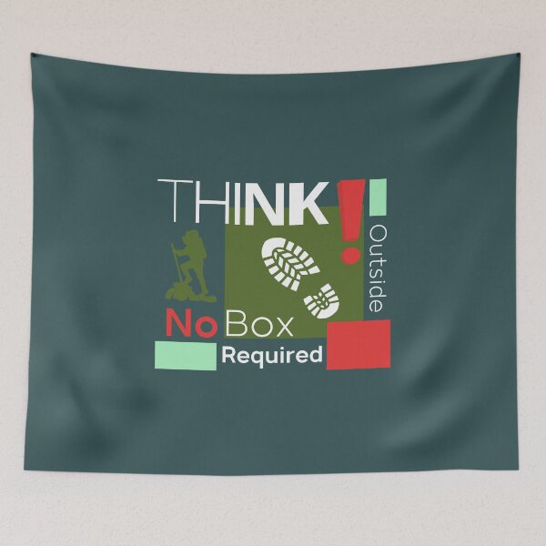 Item preview, Think Outside No Box Required | Man Hiking Silhouette | Shoe Print designed and sold by ABteech.