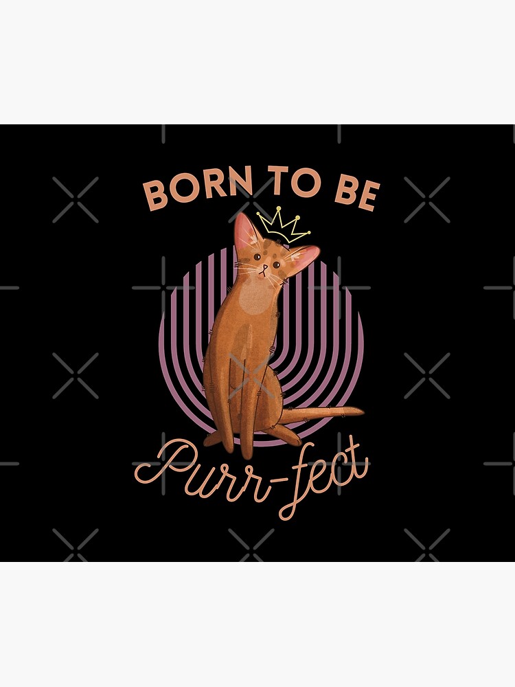 Thumbnail 6 of 6, Throw Blanket, Born to be Purr-fect - Abyssinian Cat - Gifts for cat lovers designed and sold by FelineEmporium.