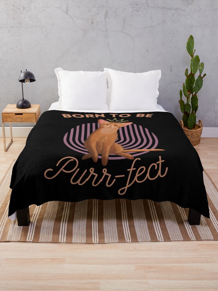 Thumbnail 1 of 6, Throw Blanket, Born to be Purr-fect - Abyssinian Cat - Gifts for cat lovers designed and sold by FelineEmporium.