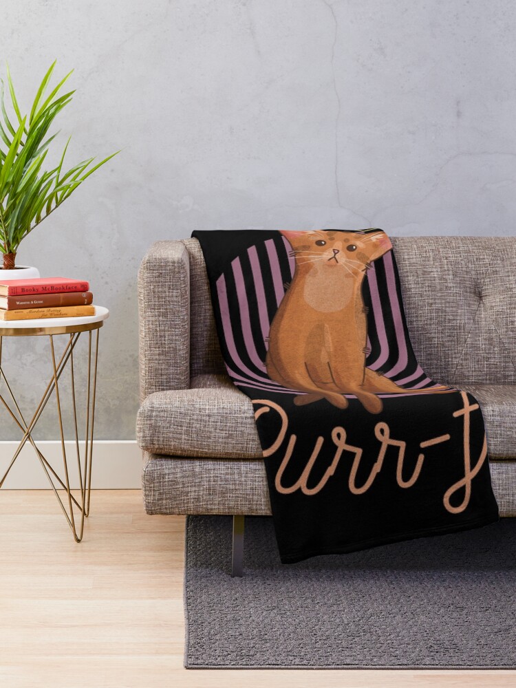 Thumbnail 2 of 6, Throw Blanket, Born to be Purr-fect - Abyssinian Cat - Gifts for cat lovers designed and sold by FelineEmporium.