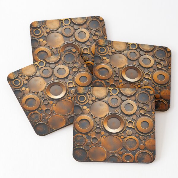 Item preview, Rust metallic circles pattern designed and sold by silent-violin.