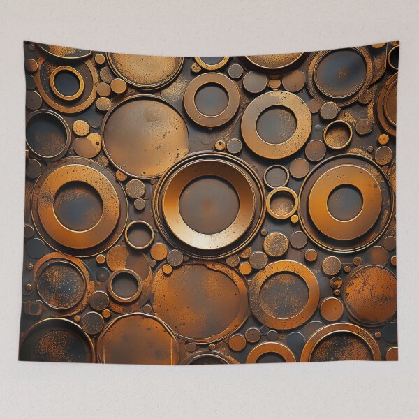 Item preview, Rust metallic circles pattern designed and sold by silent-violin.