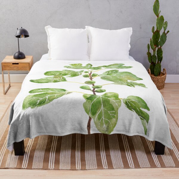Item preview, green fig leaves watercolor hand painted designed and sold by ColorandColor.