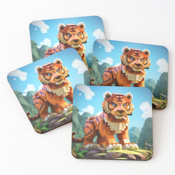 Item preview, "Blocky Tiger: Vibrant Pixel Art" designed and sold by Art-Vortex-fr.