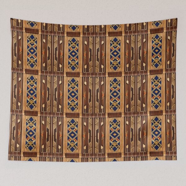 Item preview, Square pattern with wood tones designed and sold by DRAGONFIASCO.