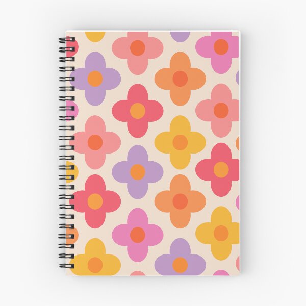 Item preview, Mid Century Mod Colorful Flowers on white designed and sold by Yasminepatterns .