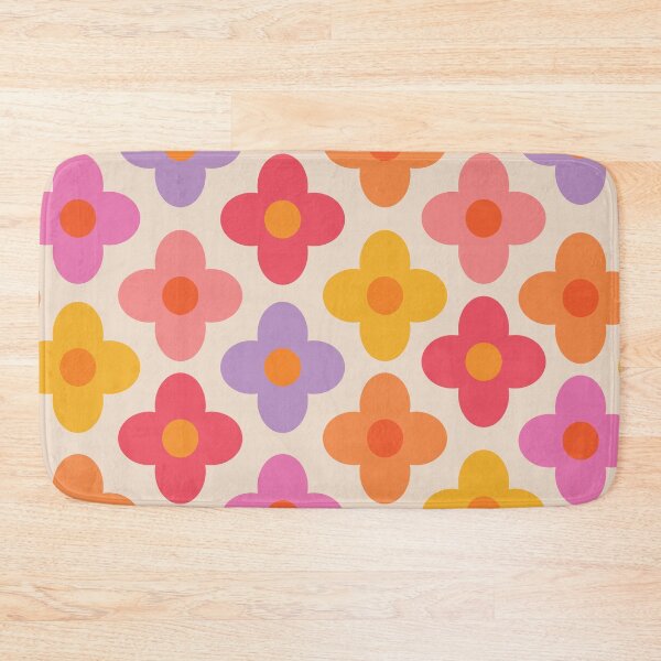 Item preview, Mid Century Mod Colorful Flowers on white designed and sold by Yasminepatterns .