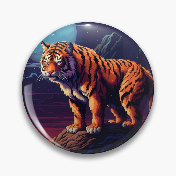 Item preview, "Blocky Tiger: Vibrant Pixel Art" designed and sold by Art-Vortex-fr.