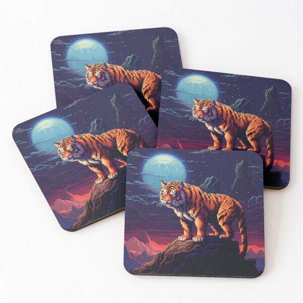 Item preview, "Blocky Tiger: Vibrant Pixel Art" designed and sold by Art-Vortex-fr.