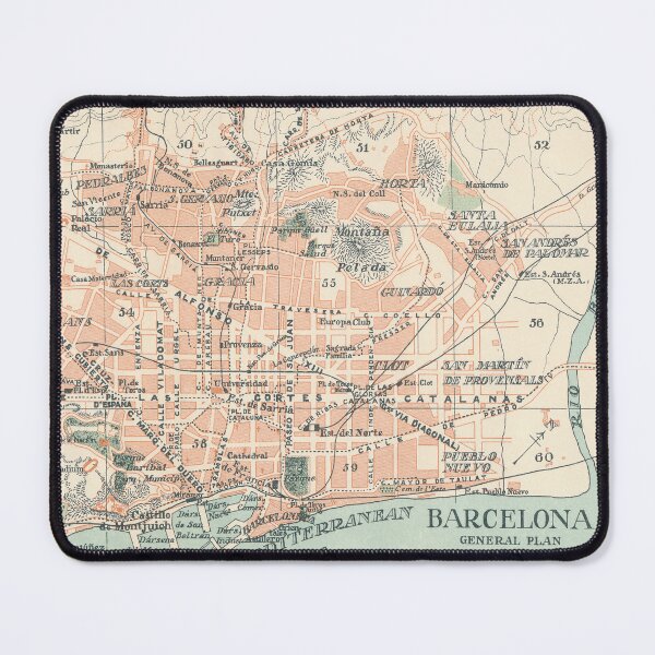 Item preview, Barcelona Spain 1929 Map Print designed and sold by VoyagerVintage.