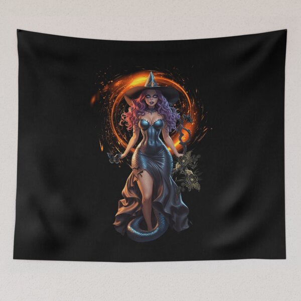 Item preview, Black Rose Halloween Witch with Her Black Butterflies designed and sold by SirenasWorld.