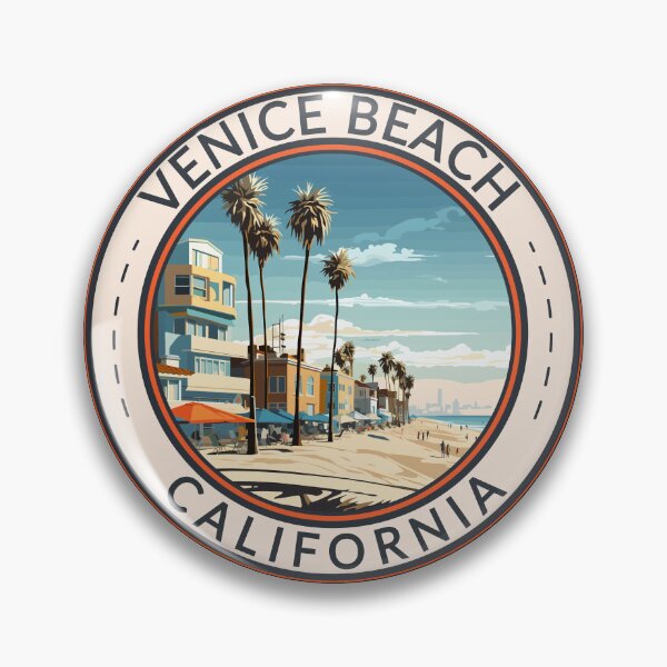 Item preview, Venice Beach California Travel Art Badge designed and sold by KrisSidDesigns.
