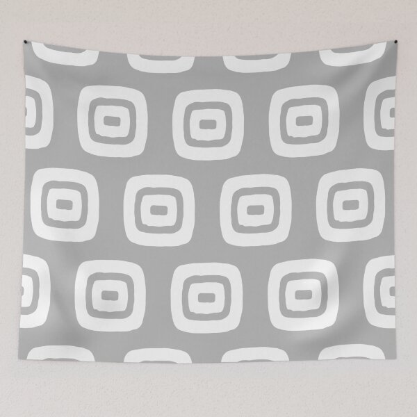 Item preview, Mid Century Modern Geometric Pattern 727 Gray and White designed and sold by tonymagnerart.