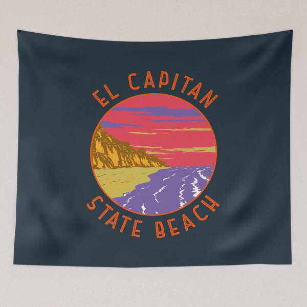 Item preview, El Capitan State Beach Retro Distressed Circle designed and sold by KrisSidDesigns.