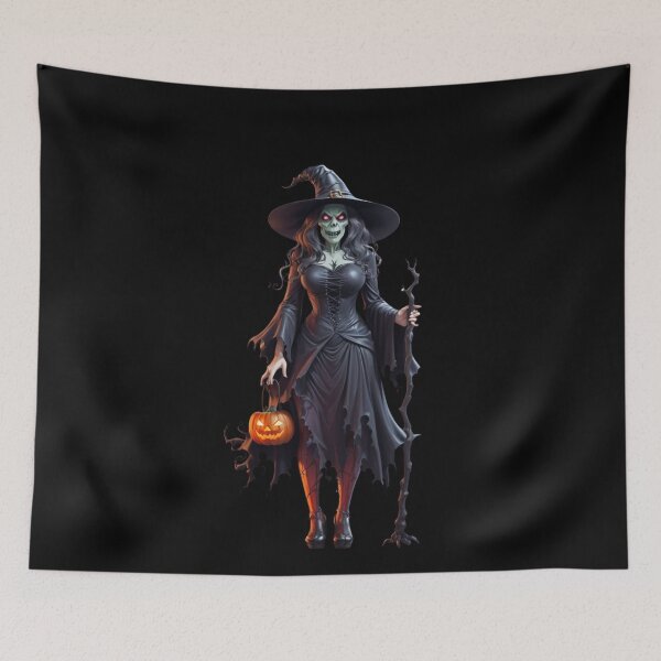 Item preview, All Hallows Eve Zombie Witch Goes Trick-or-Treating designed and sold by SirenasWorld.