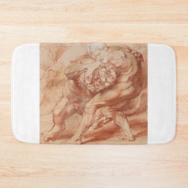 Item preview, Beto Jimenez  ··· Peter Paul Rubens, Hercules Strangling the Nemean Lion, c. 1620, red reworked  designed and sold by Betojimenez13.
