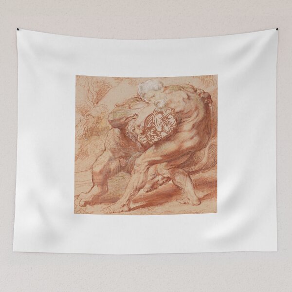 Item preview, Beto Jimenez  ··· Peter Paul Rubens, Hercules Strangling the Nemean Lion, c. 1620, red reworked  designed and sold by Betojimenez13.