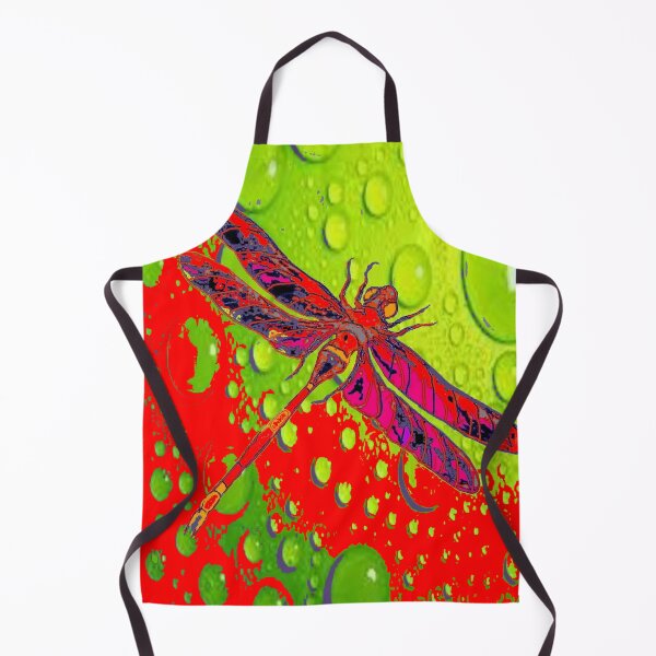 Item preview, RED DRAGONFLY  DESIGN  GREEN-RED ABSTRACT ART designed and sold by sharlesart.