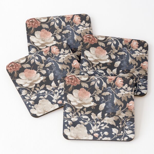 Item preview, Chintzy Modern Floral Pattern Beige And Midnight Blue designed and sold by Mehwish.