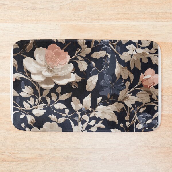 Item preview, Chintzy Modern Floral Pattern Beige And Midnight Blue designed and sold by Mehwish.