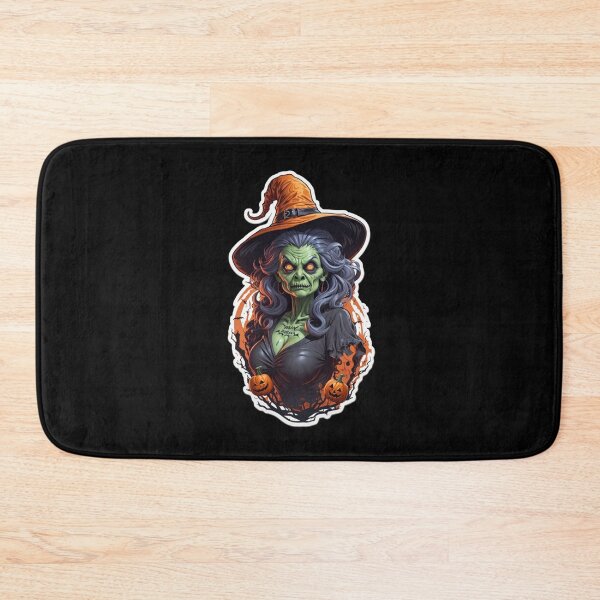 Item preview, Creepy Green Zombie Witch with Orange Hat designed and sold by SirenasWorld.
