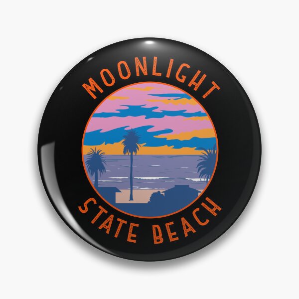 Artikelvorschau, Moonlight State Beach Retro Distressed Circle entworfen und verkauft von KrisSidDesigns.