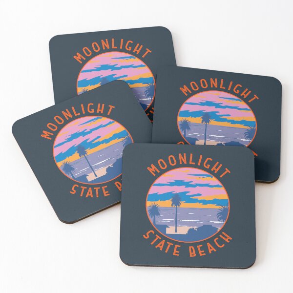 Item preview, Moonlight State Beach Retro Distressed Circle designed and sold by KrisSidDesigns.