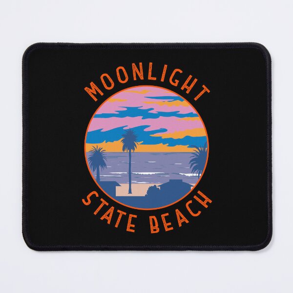 Item preview, Moonlight State Beach Retro Distressed Circle designed and sold by KrisSidDesigns.