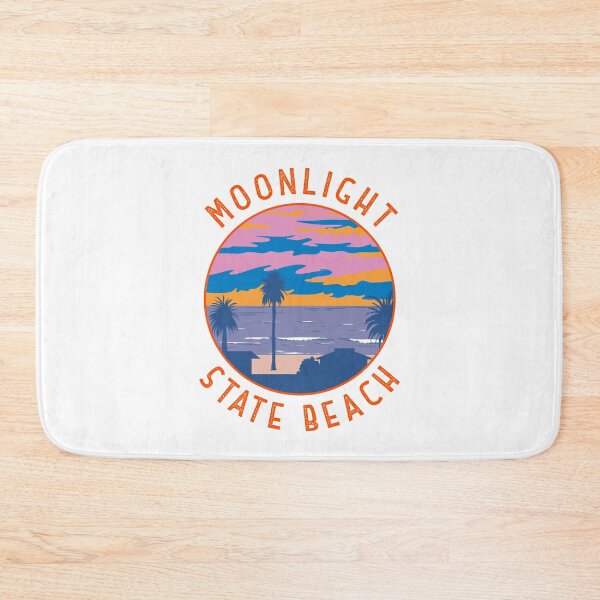Item preview, Moonlight State Beach Retro Distressed Circle designed and sold by KrisSidDesigns.