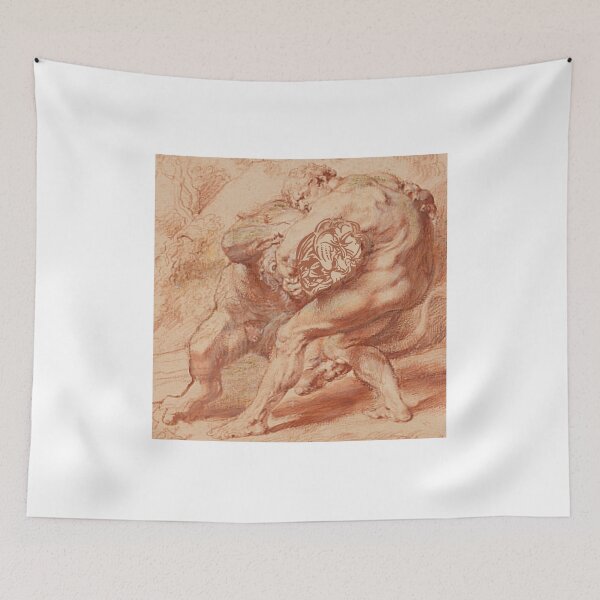Item preview, Beto Jimenez Peter Paul Rubens, Hercules Strangling the Nemean Lion, c. 1620, red reworked  designed and sold by Betojimenez13.