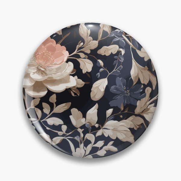 Item preview, Chintzy Modern Floral Pattern Beige And Midnight Blue designed and sold by Mehwish.