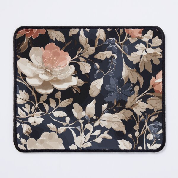 Item preview, Chintzy Modern Floral Pattern Beige And Midnight Blue designed and sold by Mehwish.